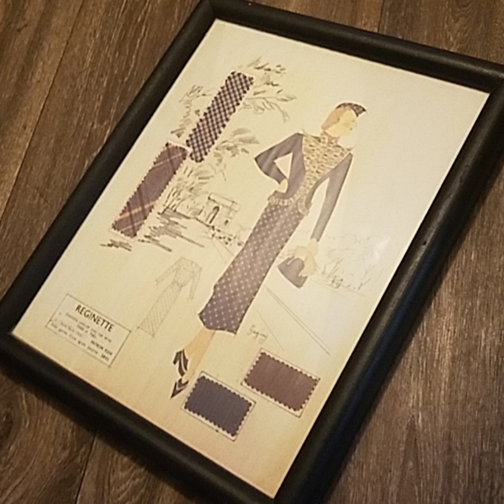 Anthropologie Dress Design Framed Wall Hanging